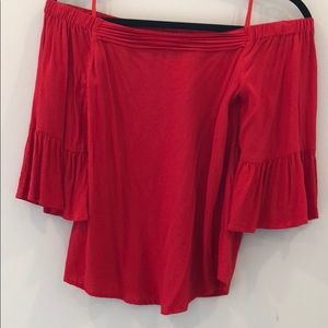 NAKED ZEBRA off the shoulder, 3/4 bell sleeve top